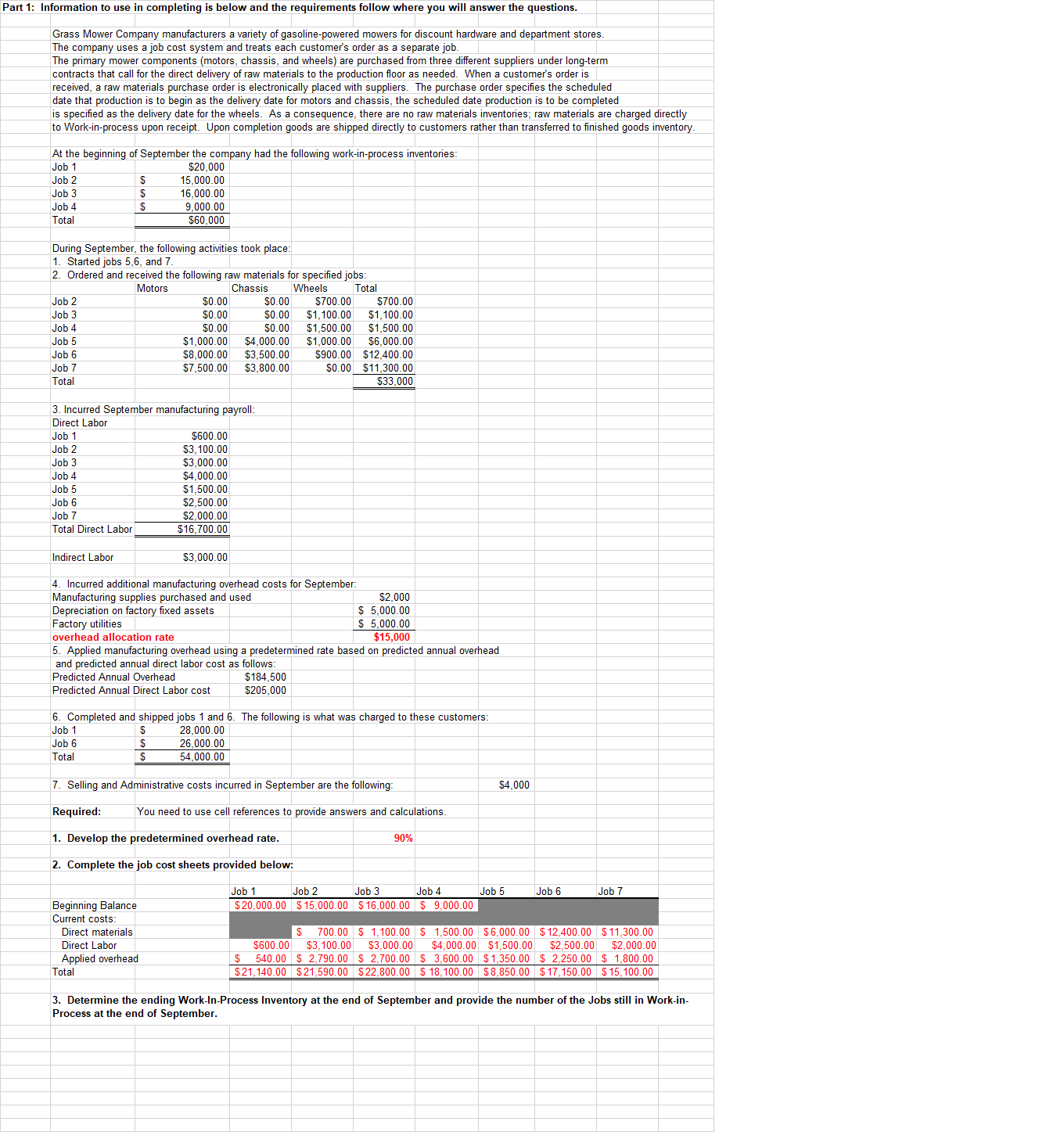 I need help understanding Part 1: Information to use in completing is