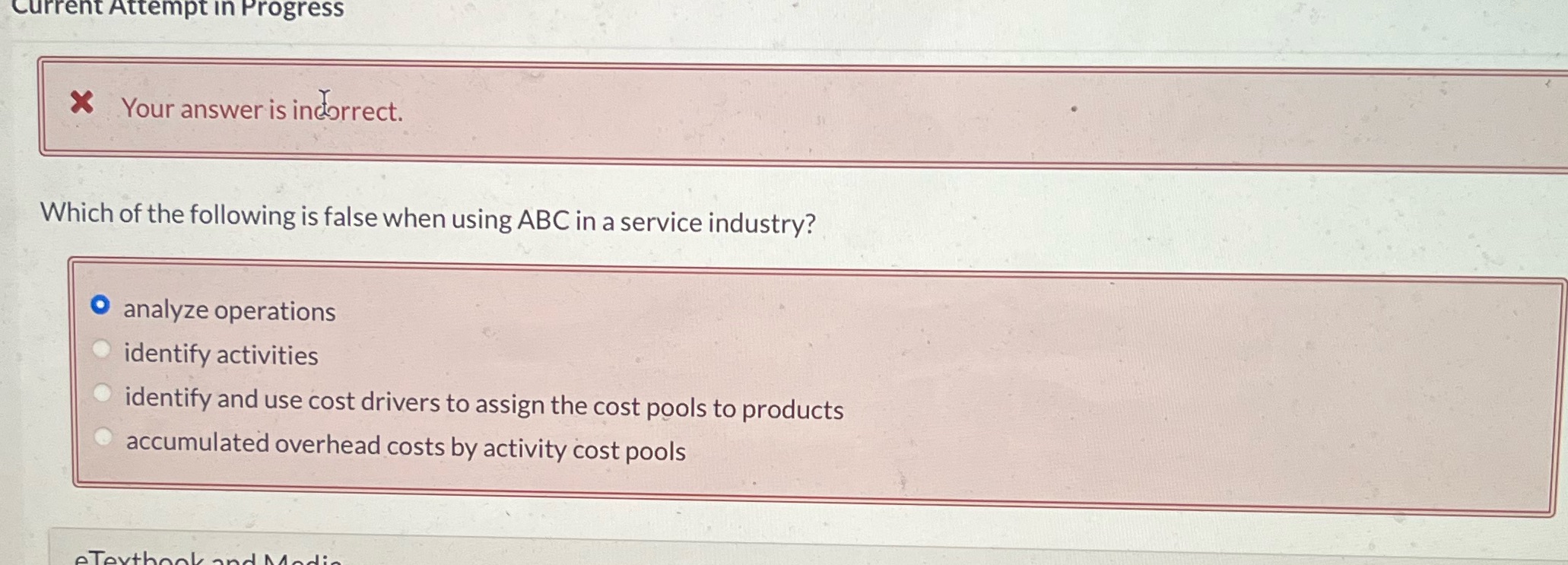  Current Attempt in Progress X Your answer is incorrect. Which of