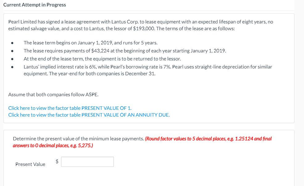 please answer this question: Current Attempt in Progress Pearl Limited has signed