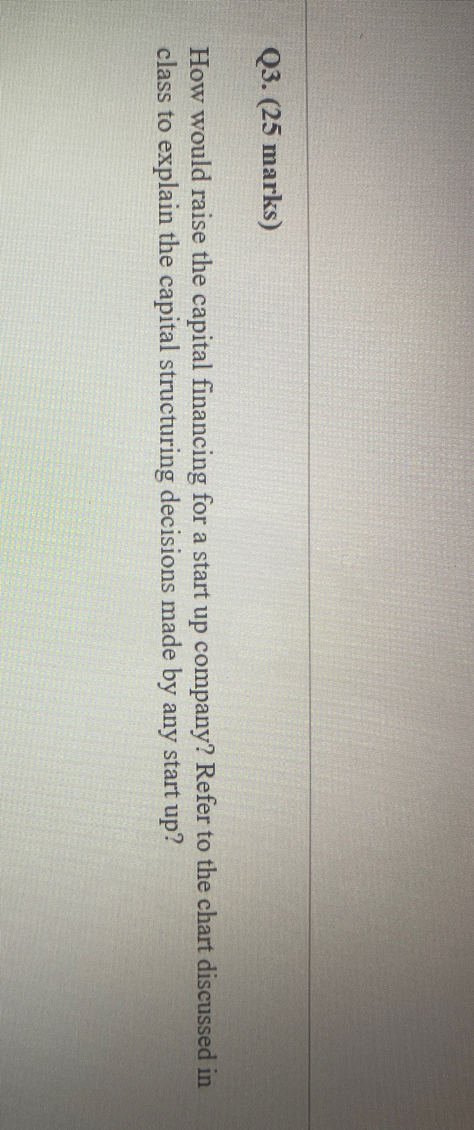 Please explain it properly Q3. (25 marks) How would raise the capital