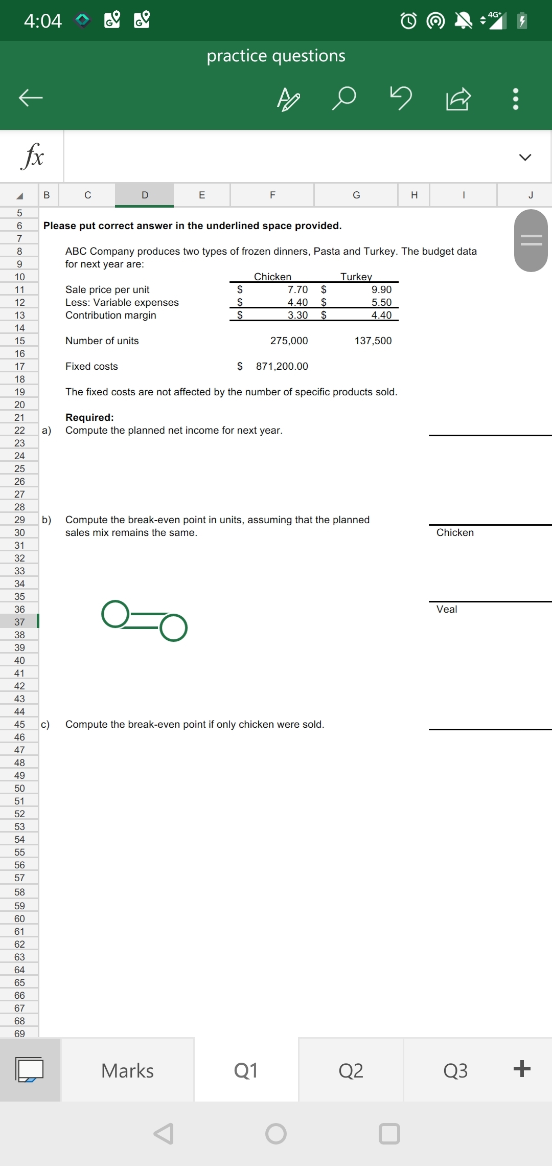 Praftice question help 4:04 GO 4G+ practice questions . . . fx