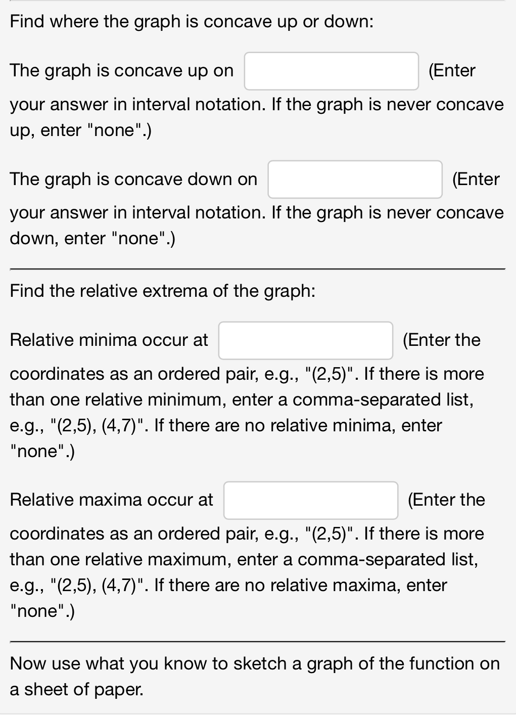 x-intercept occurs at (Enter the coordinates as an ordered pair, e.g., "(2,5)".