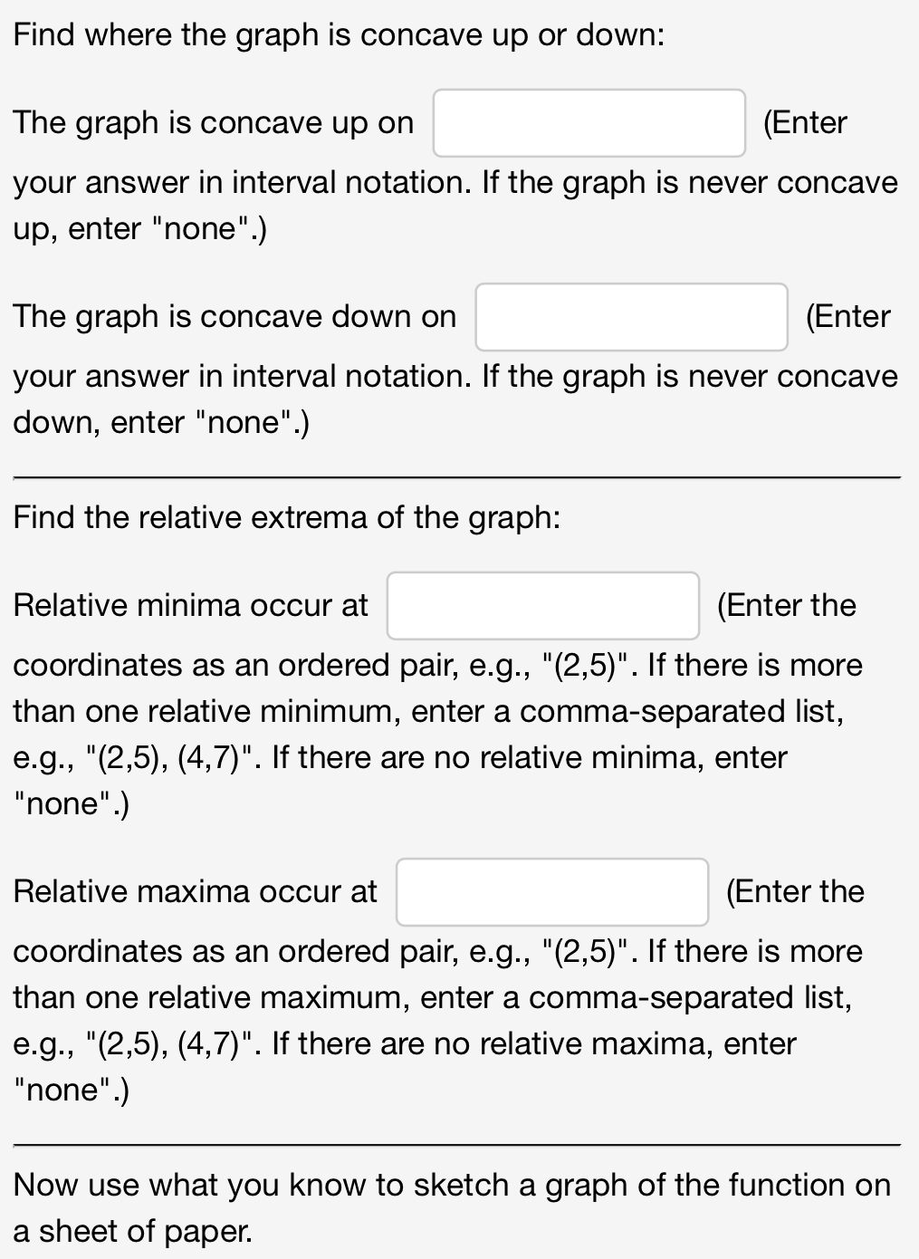 there is more than one y-intercept, enter a comma-separated list, e.g., "