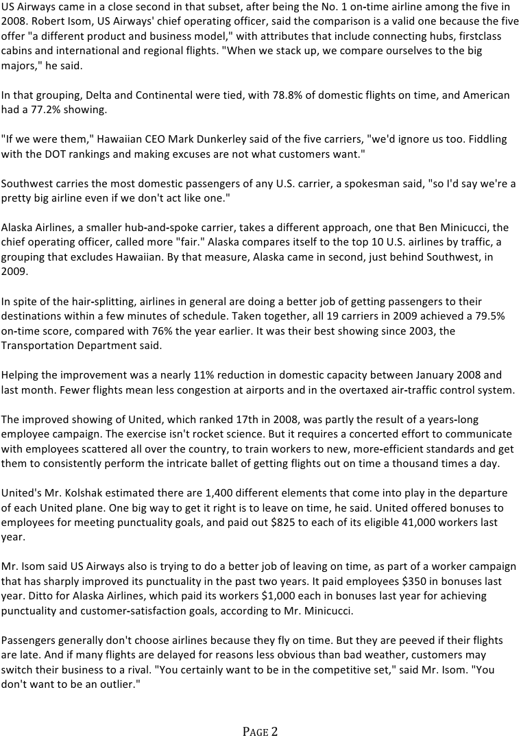 that depart on time tend to arrive on time? If you only