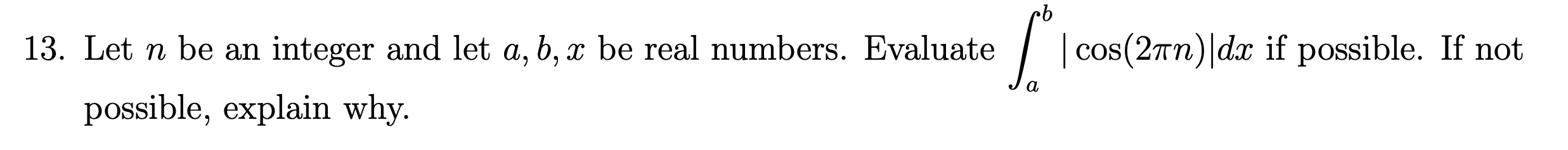 b 13. Let n be an integer and let a, b,