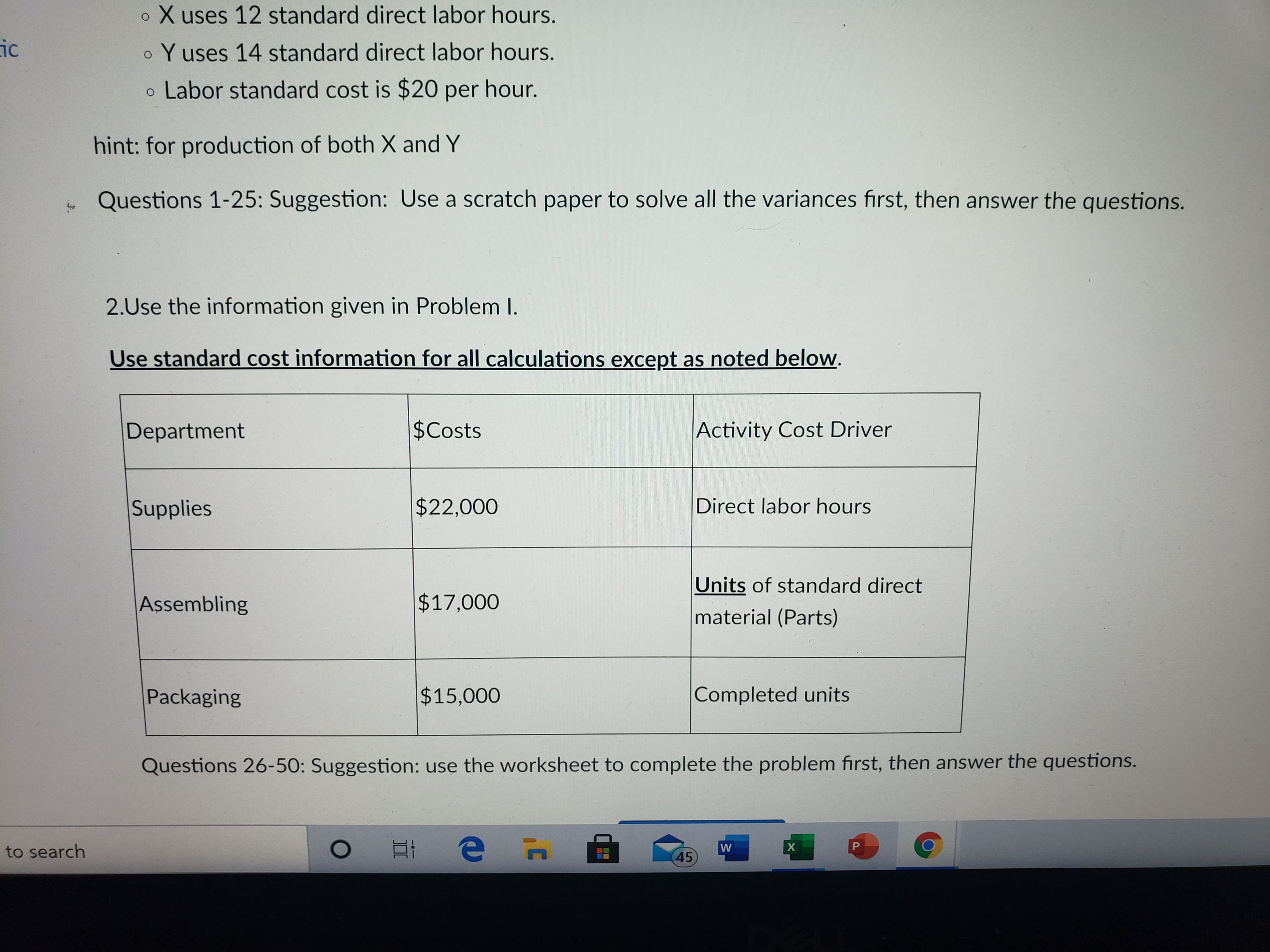 analyzing 2 products - product X and product Y. . Product X