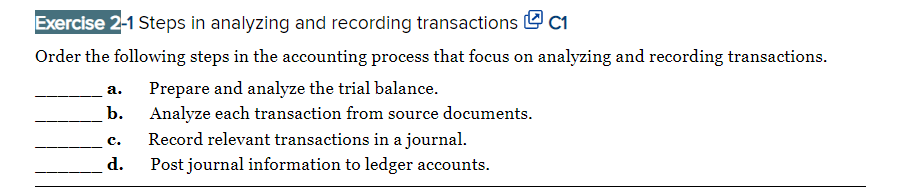 C3 Match each of the numbered descriptions 1 through 5 with the