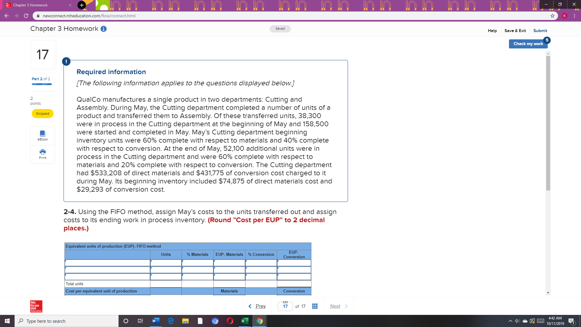 Using the FIFO method, please help me solve this question. Chapter 3