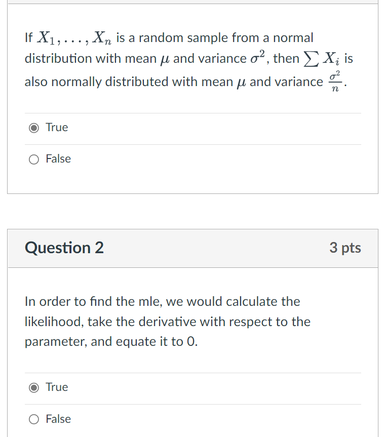 If X1, . . . , Xn is a random sample
