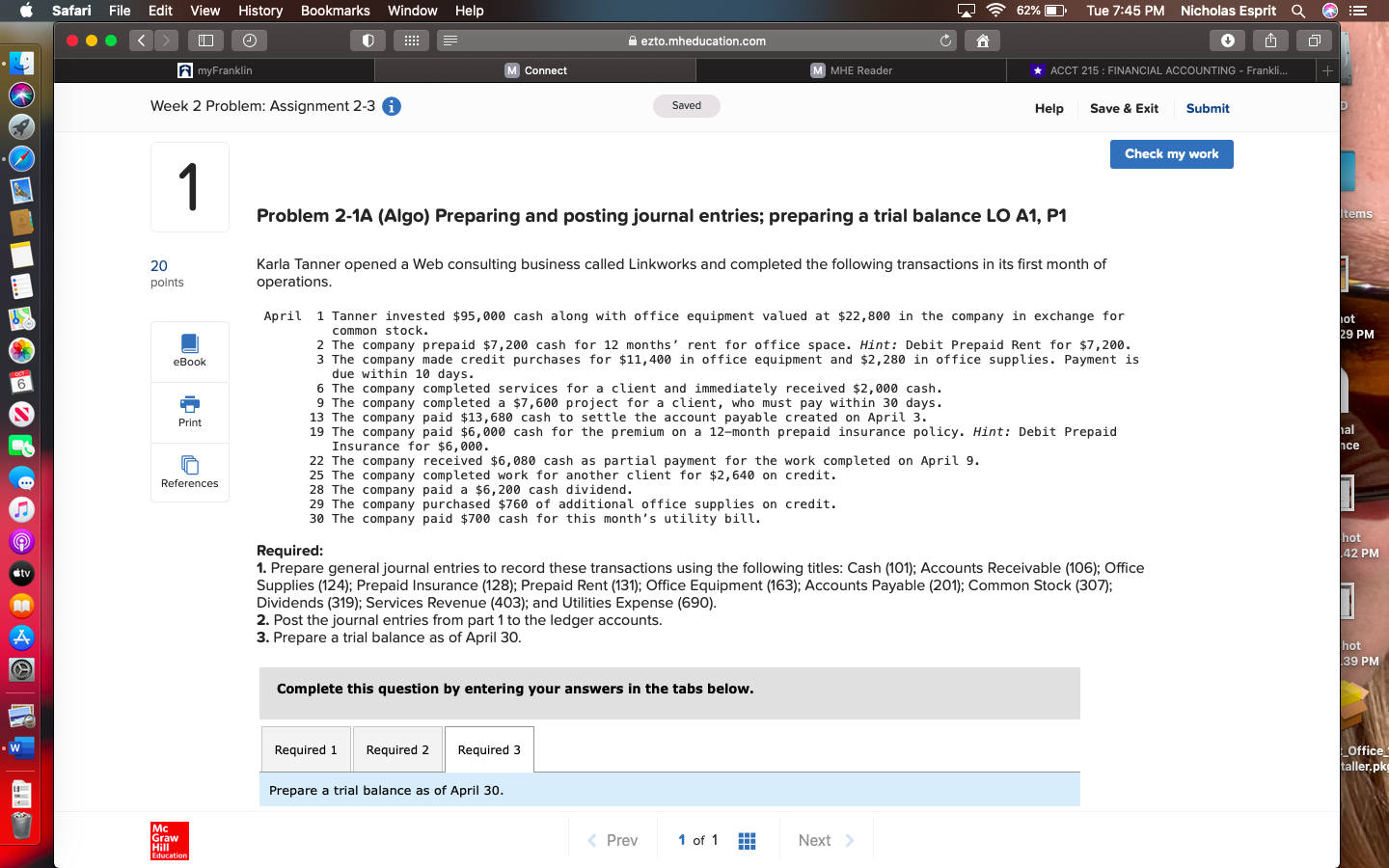 I need help completing this trial balance. If you could please assist.
