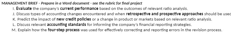  MANAGEMENT BRIEF - Prepare in a Word document - see the