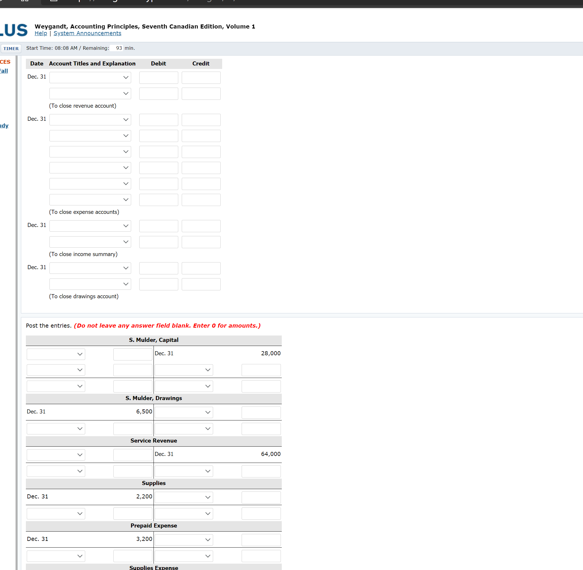 Remaining: 94 min. Question 3 Selected accounts for S. Mulder Snap Photography