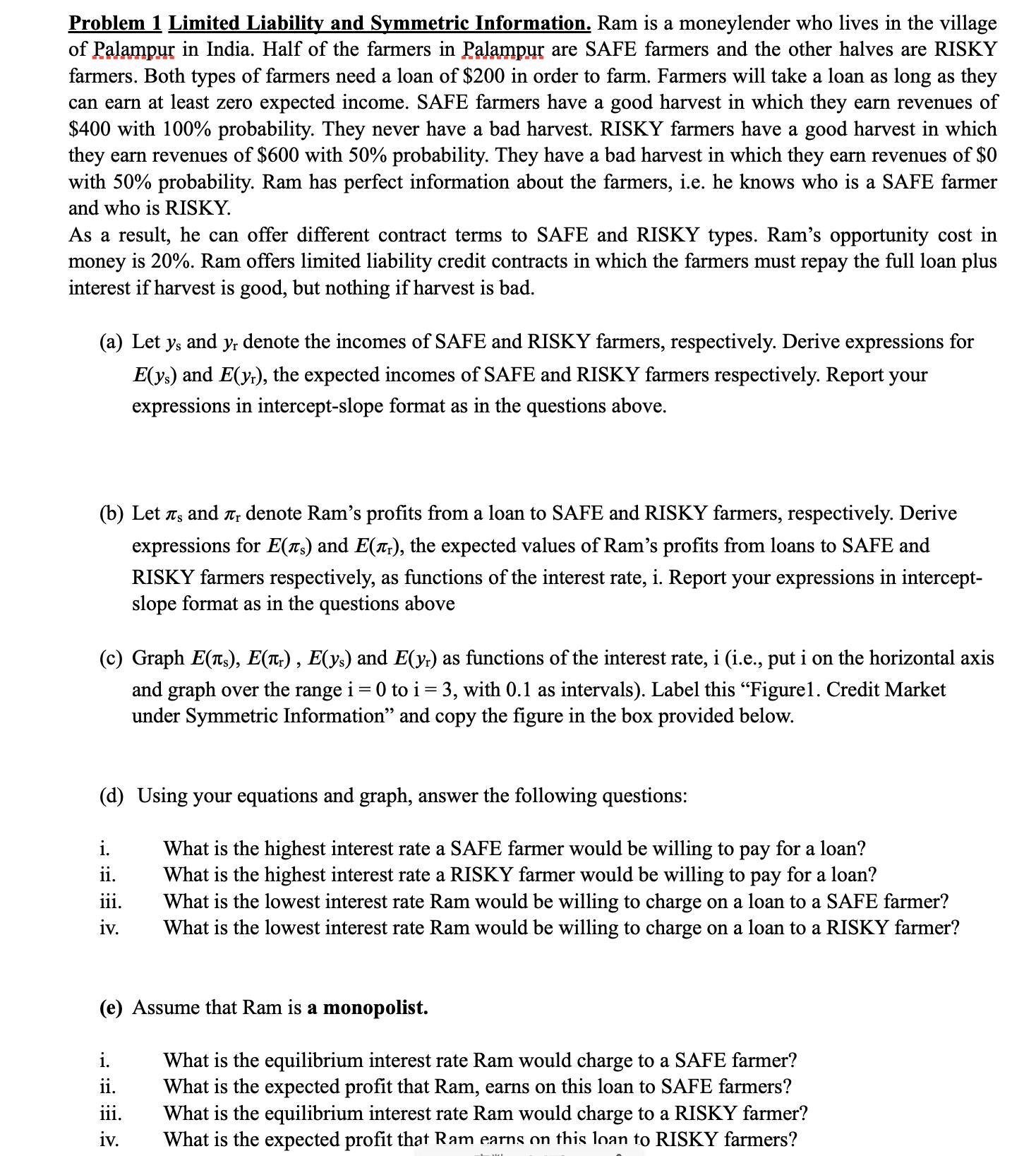 Can you help me with this question? Problem 1 Limited Liabilig and