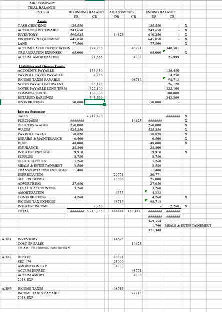 and c-corp based on the information provided below. Detail Report - 1120