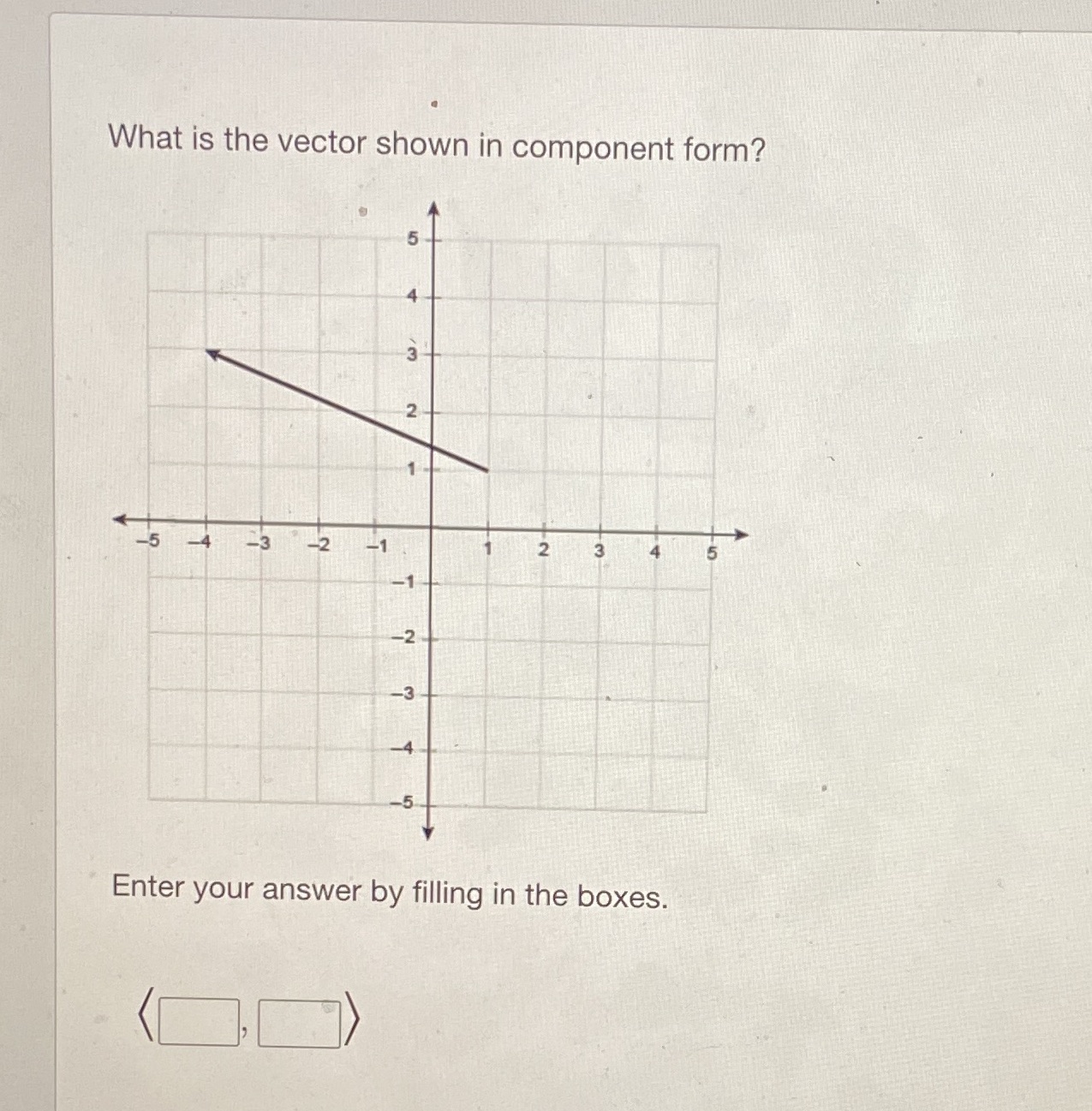 What is the vector shown in component form? 2 3 -5