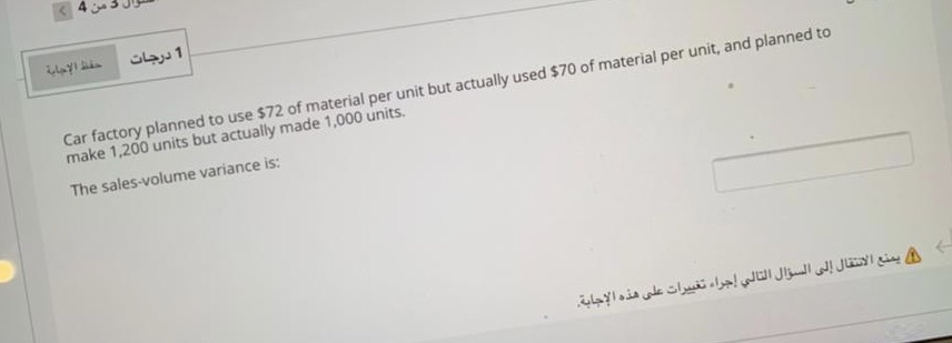 Car factory planned to use $72 of material per unit but actually