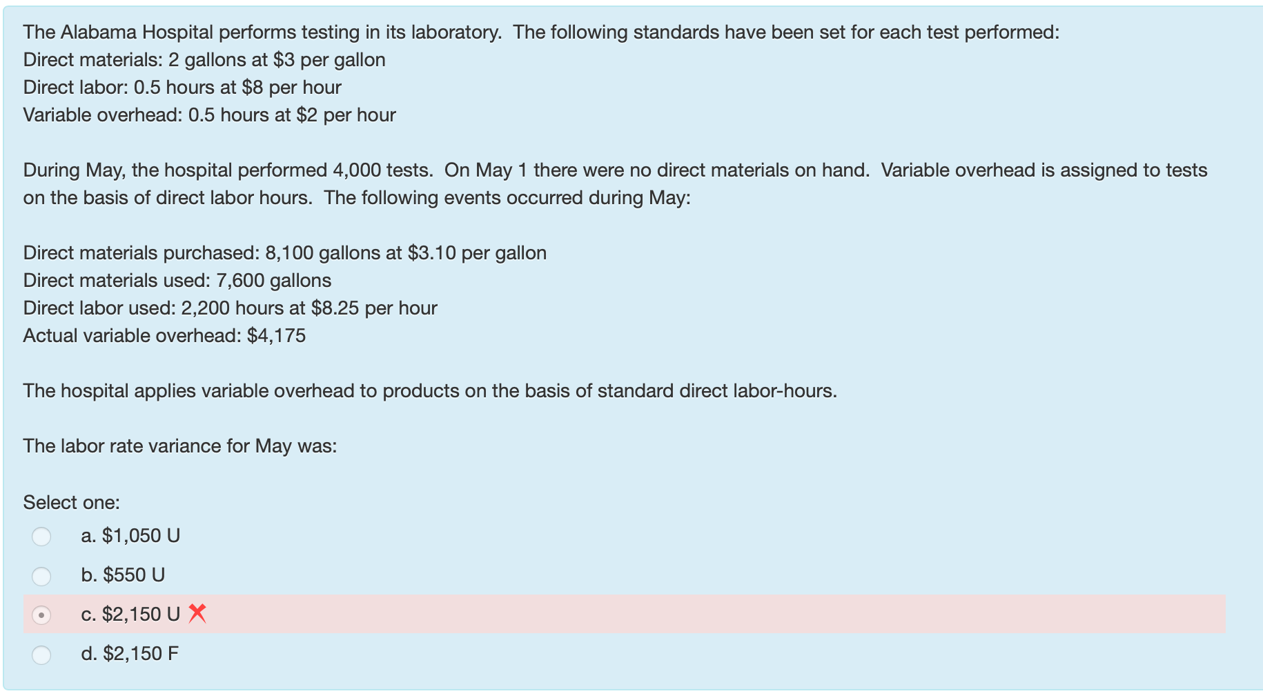 material.. ..... 3 pounds @ $4/pound = $12 per unit Direct labor...