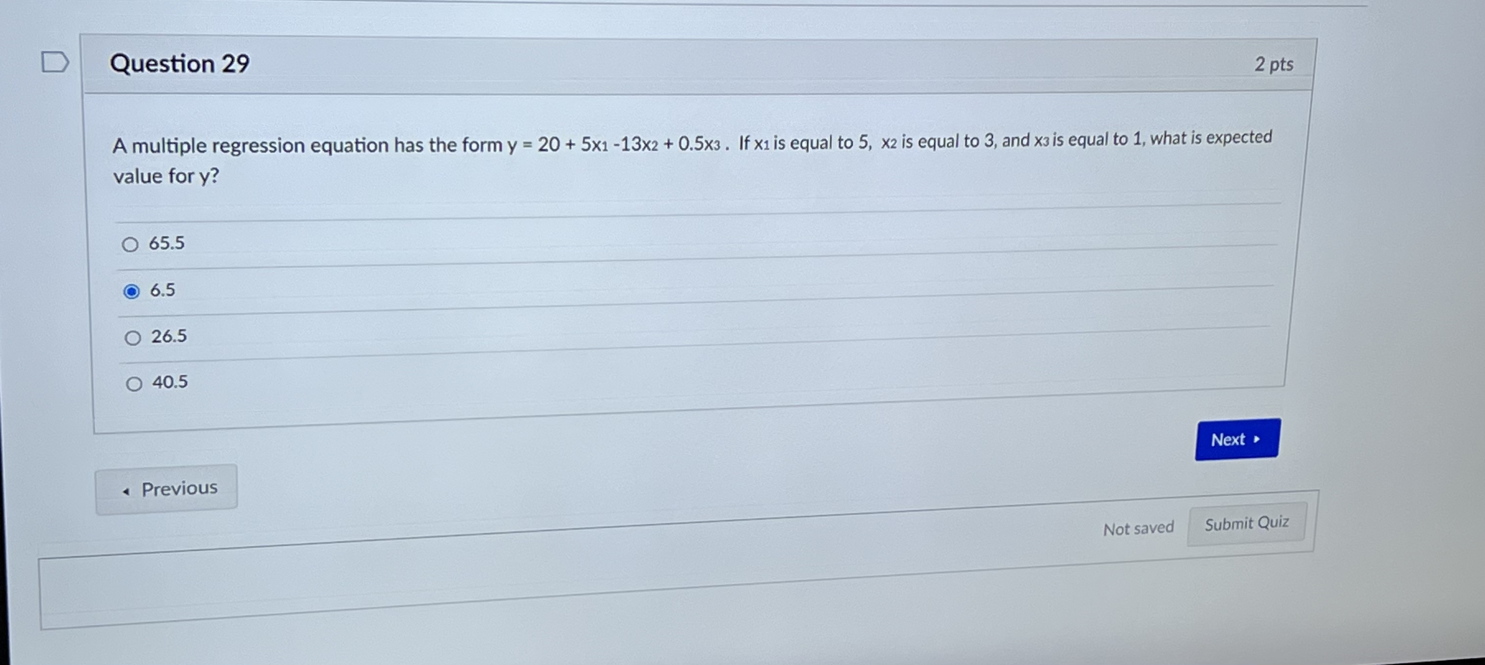independent variables are contained in this model? 0 4 0 3 O
