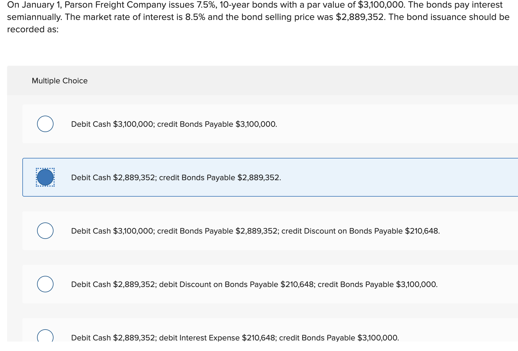 Need help with this question On January 1, Parson Freight Company issues