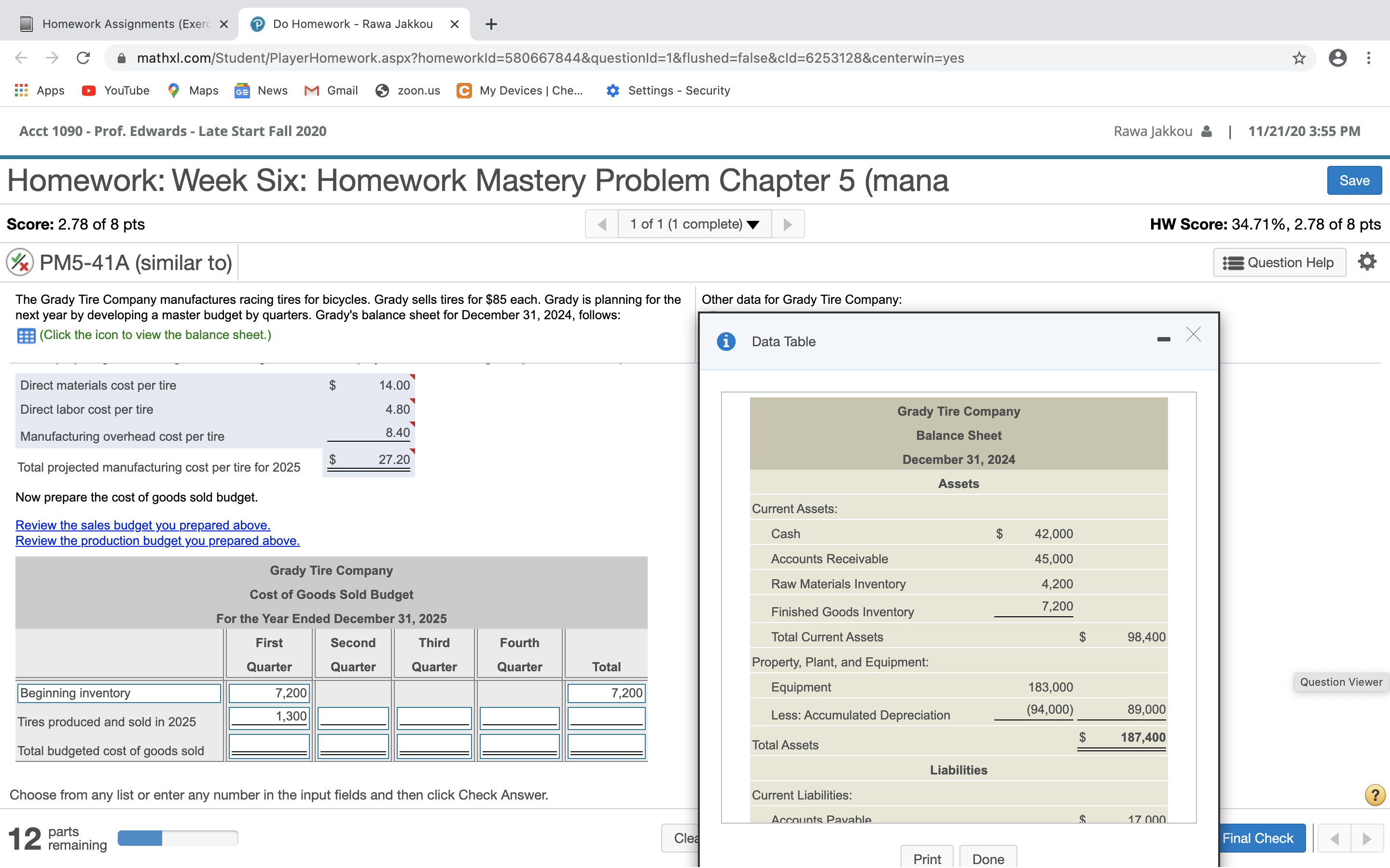 accounting 1090 Homework Assignments (Exerc X Do Homework - Rawa Jakkou X
