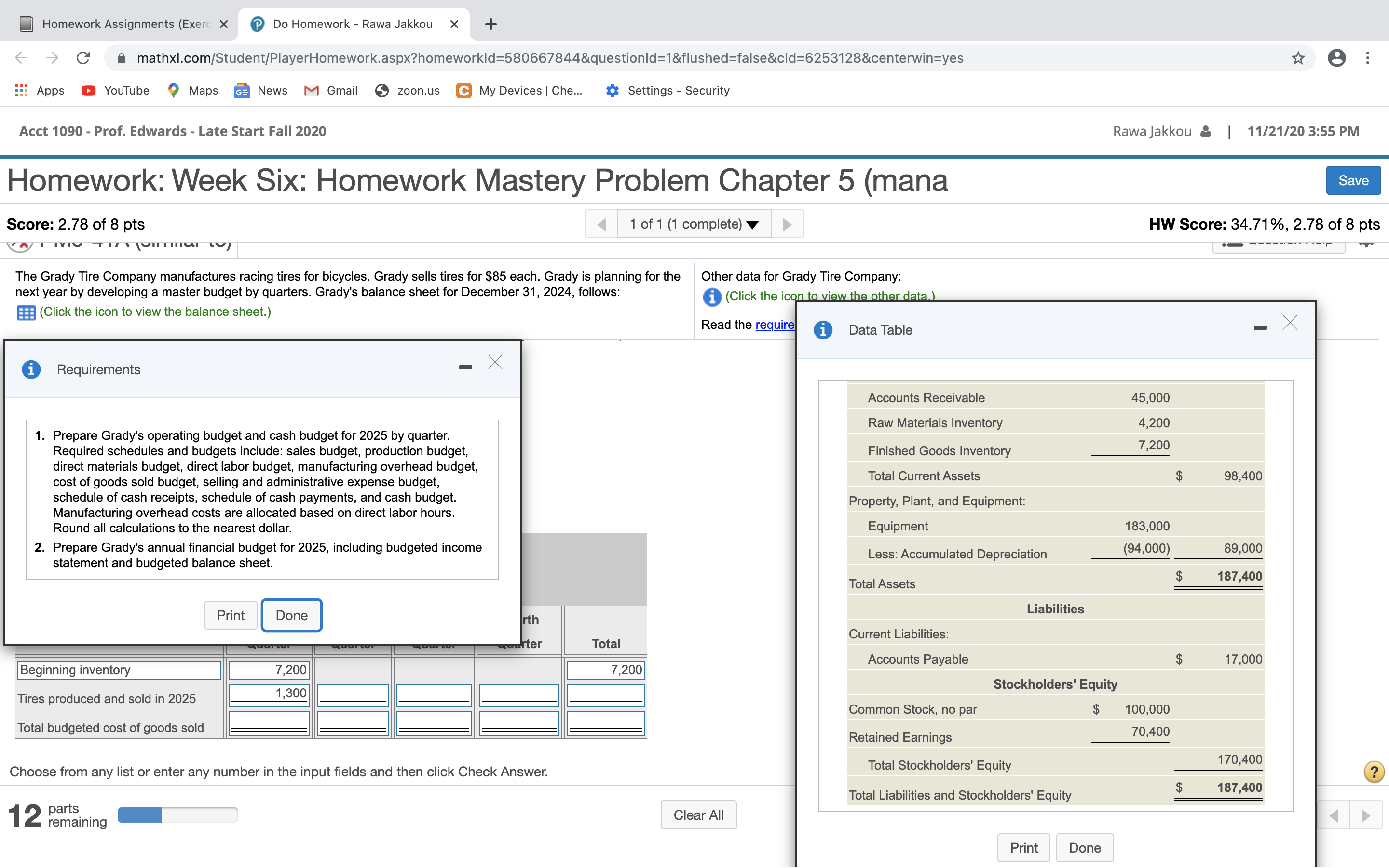 + C mathxl.com/Student/PlayerHomework.aspx?homeworkld=580667844&questionld=1&flushed=false&cld=6253128&centerwin=yes Apps YouTube Maps G= News M Gmail zoon.us C