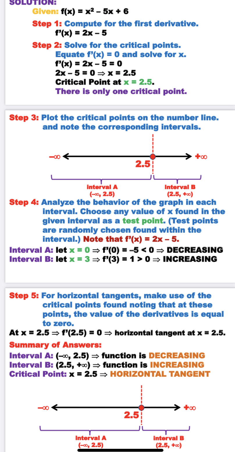 f'(x) = 3x2 + 12x + 9 Step 2: Solve for the
