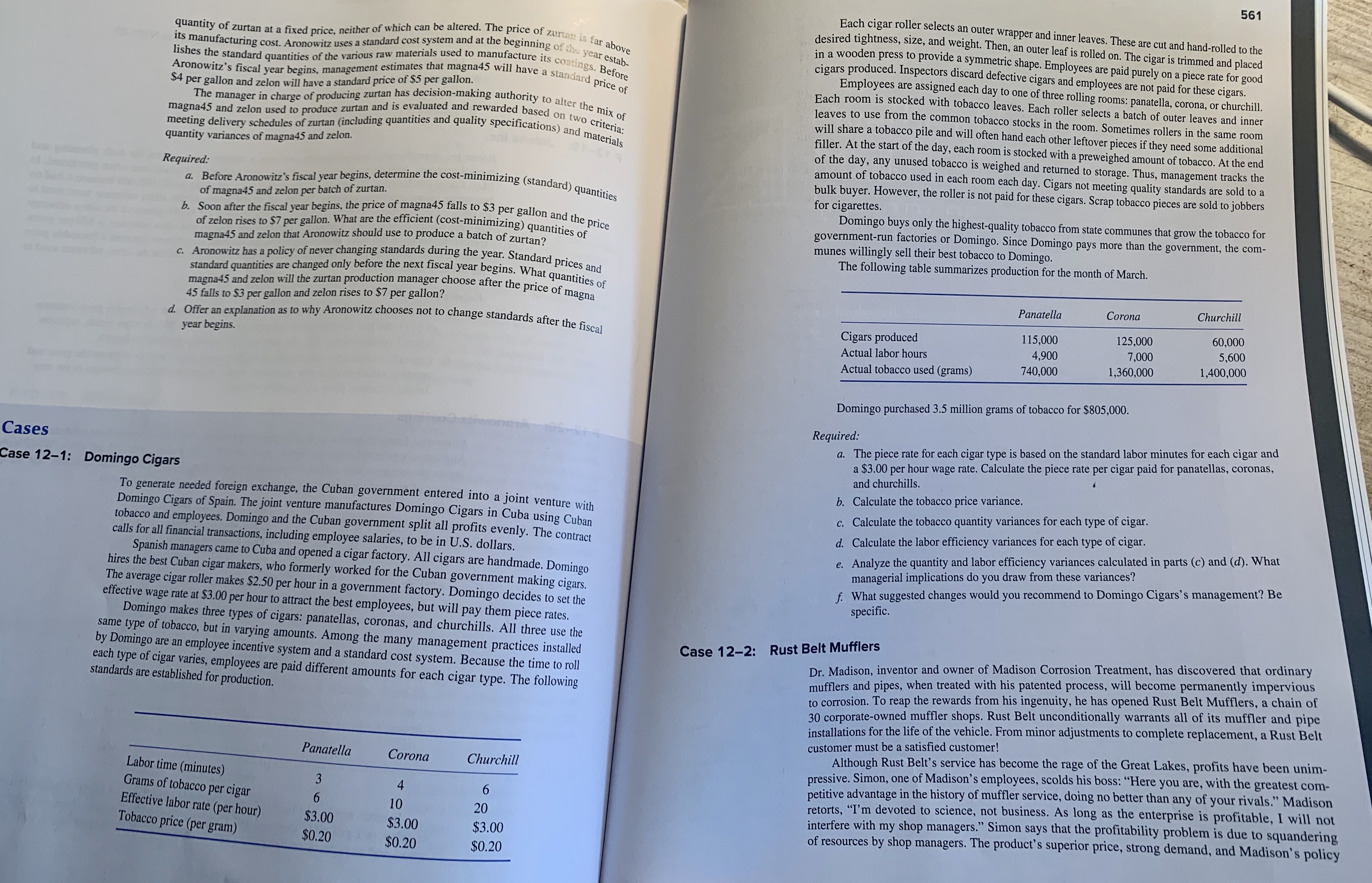 Please help me answer ONLY case 12.1 including all the questions 561