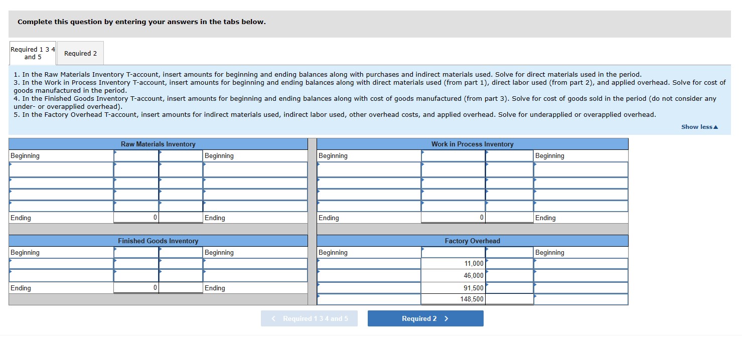 of 55% of direct labor cost. Beginning of Inventories End of Period