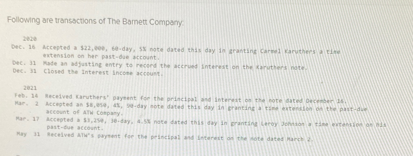 I need help with preparing journal entries for this question please Following