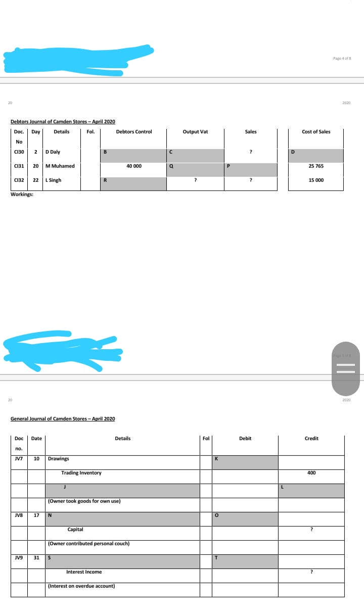 can you help with question 2 using the format tables that available?