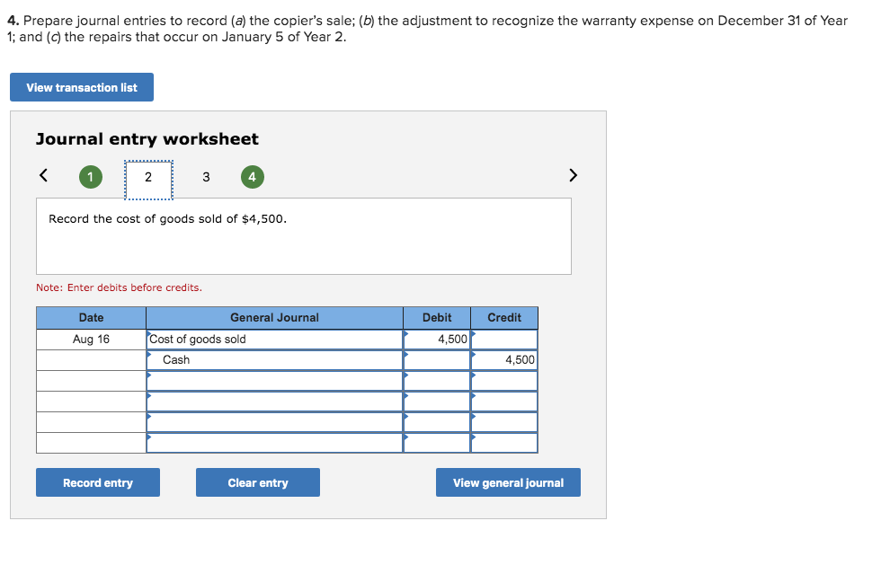 for $9,000 cash with a two-year parts warranty to a customer on