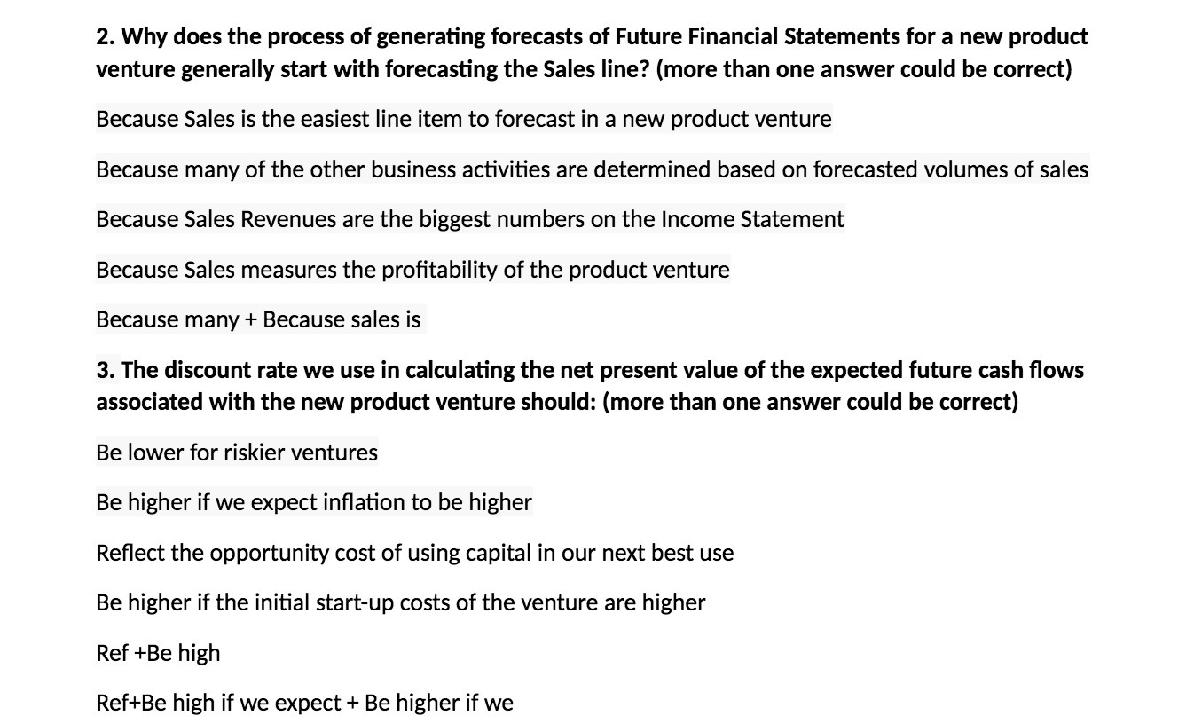  2. Why does the process of generating forecasts of Future Financial
