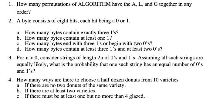  1. How many permutations of ALGORITHM have the A, L, and