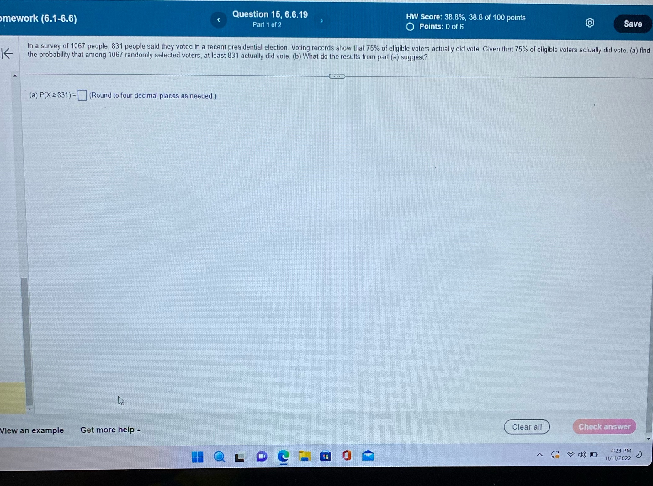  Imework (a 1.5 5, ( Question 15, 6.6.19 HW score: 38.8%,