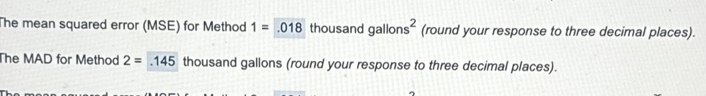  The mean squared error ( MSE ) ?for Method 1 =