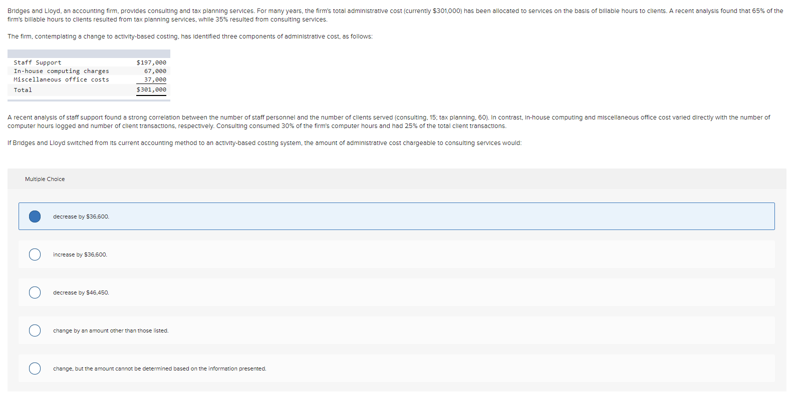 Can you help? [The selection that is currently made does not indicate