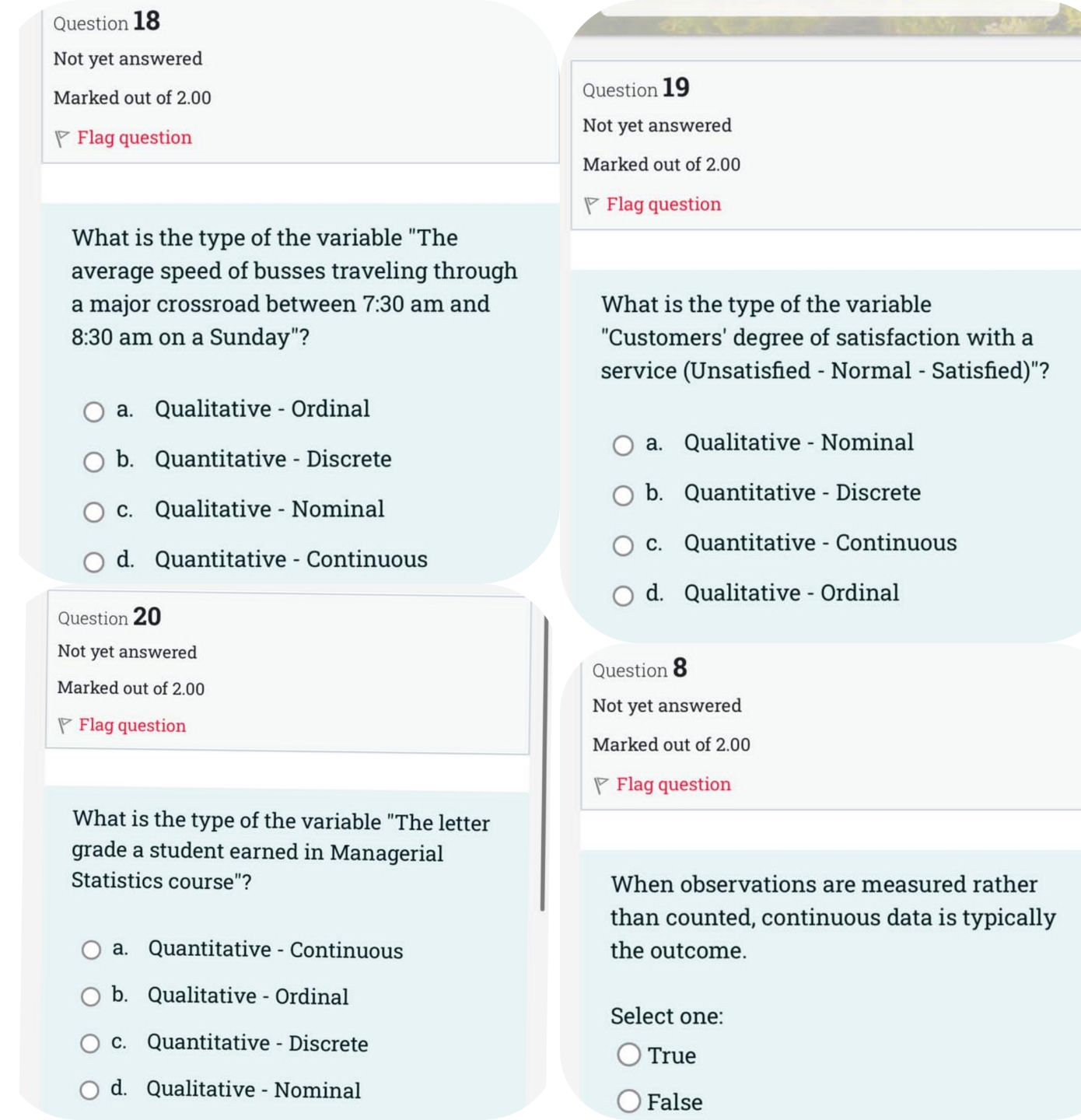 I need solve this question MCQ a Code course managerial statistics Question