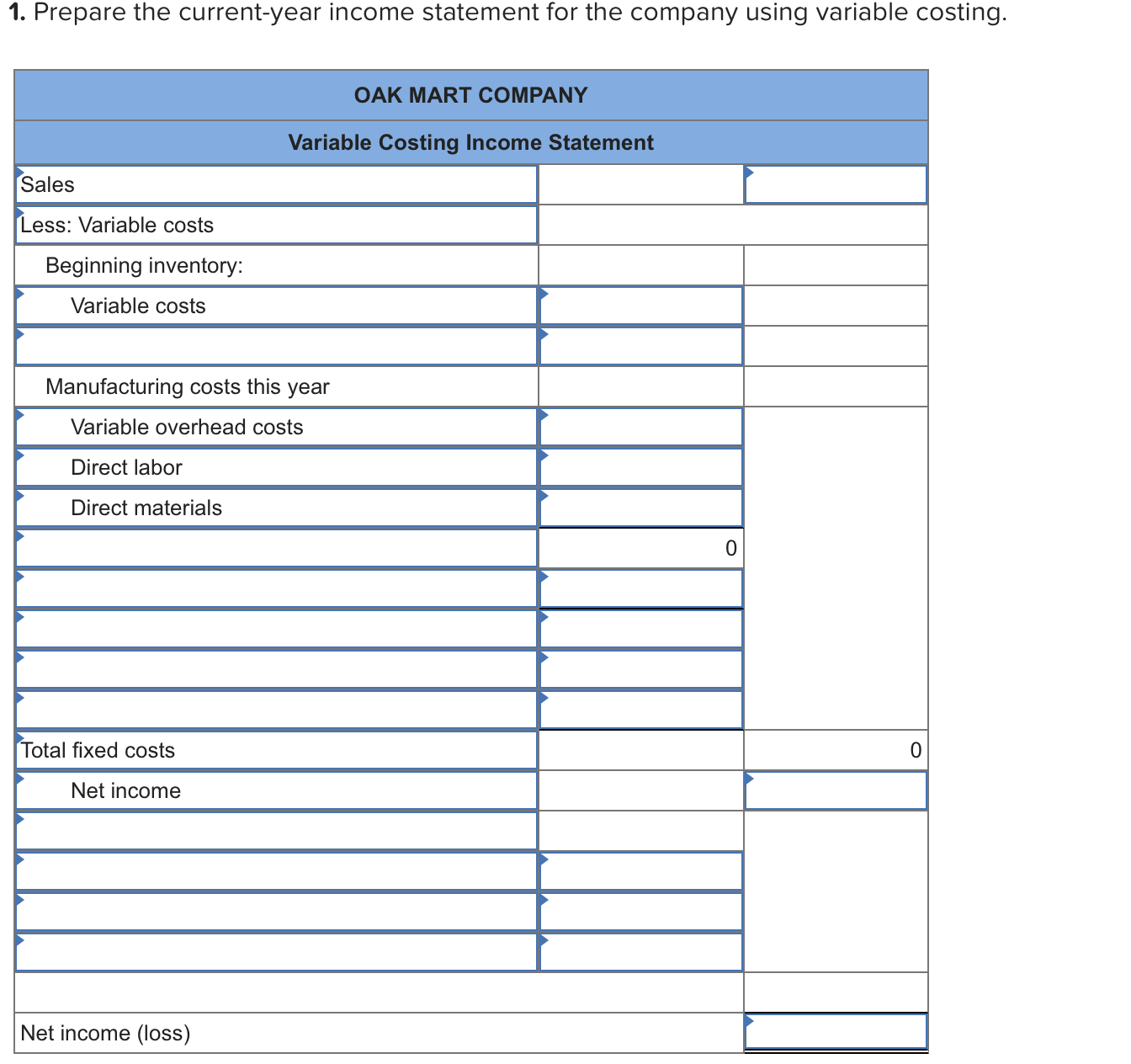please help me I'm so lost 1. Prepare the current-year income statement
