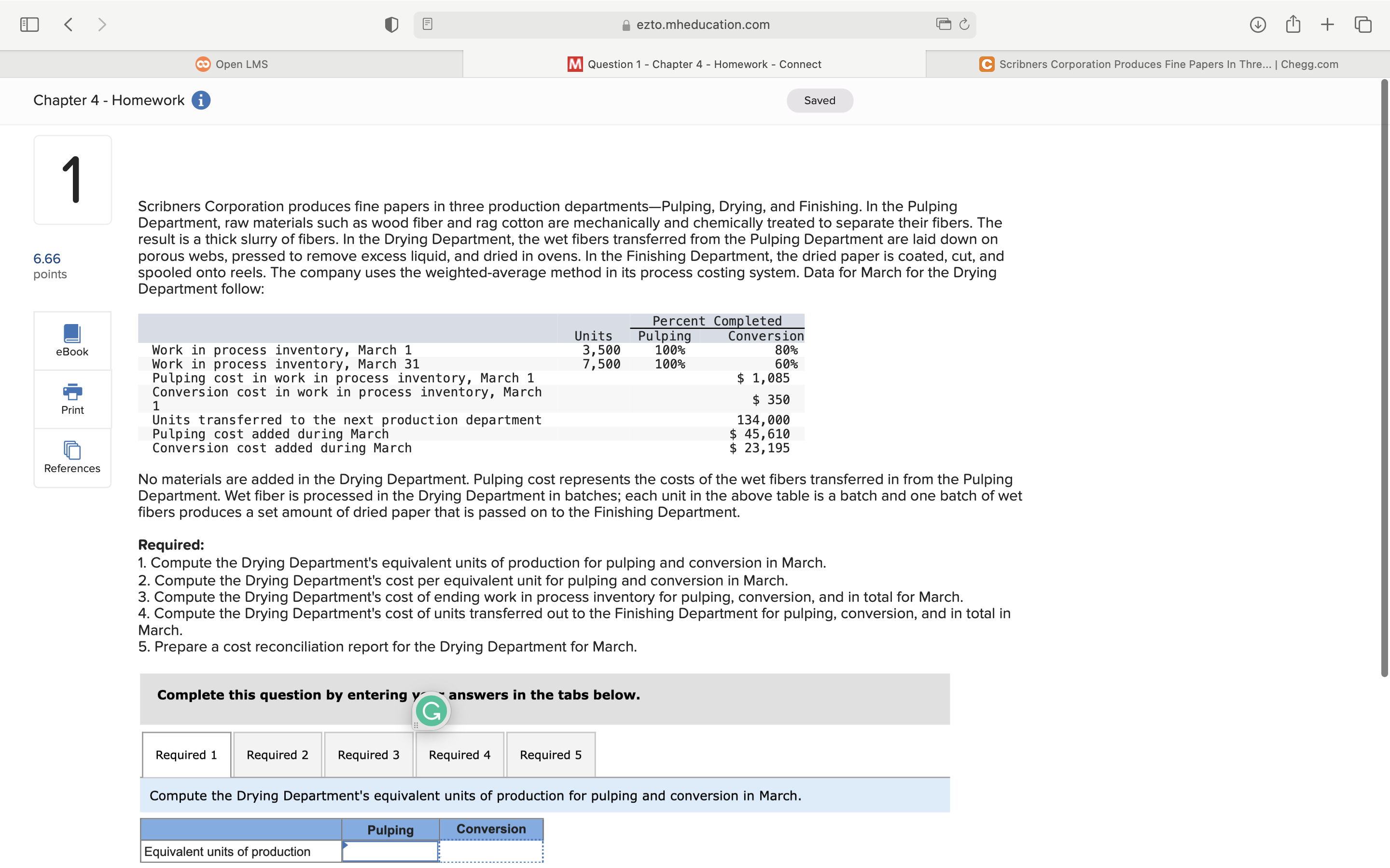  I) E] B ezto.mheducation.com O (D a +6 Open LMS m
