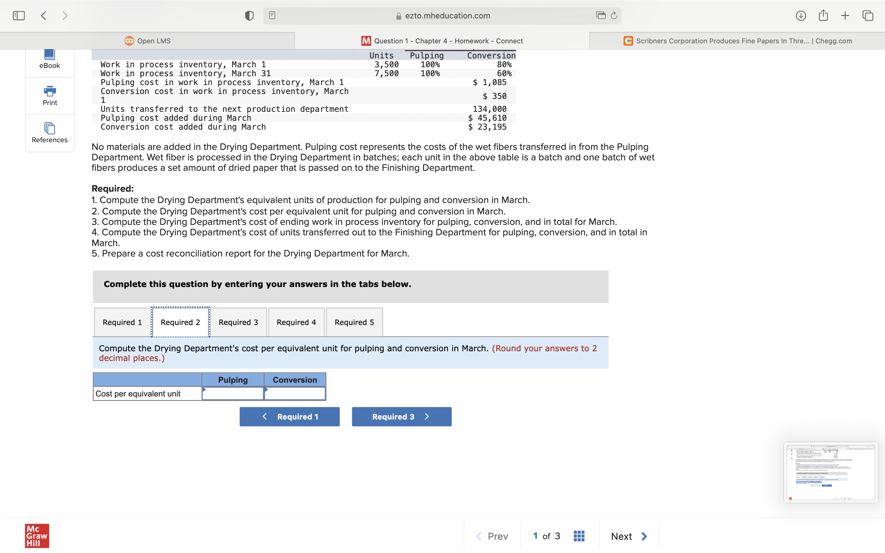 1 6.66 points References Scribners Corporation produces ne papers in three production