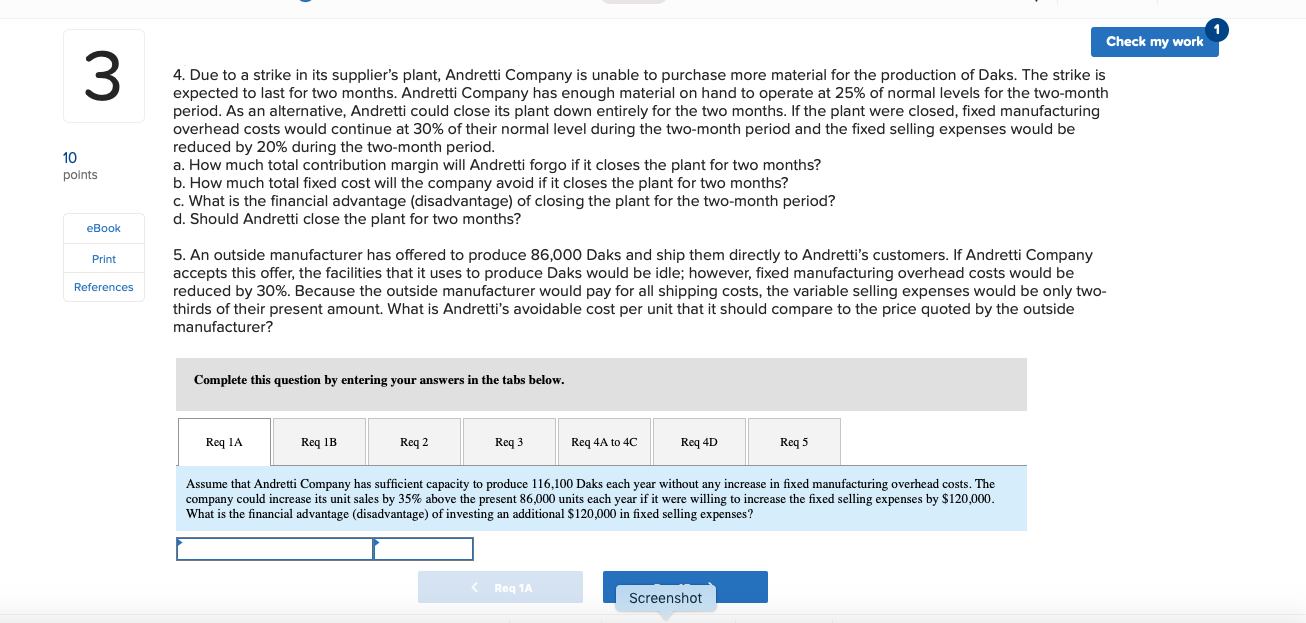 & Exit Submit Check my work 3 Andretti Company has a single