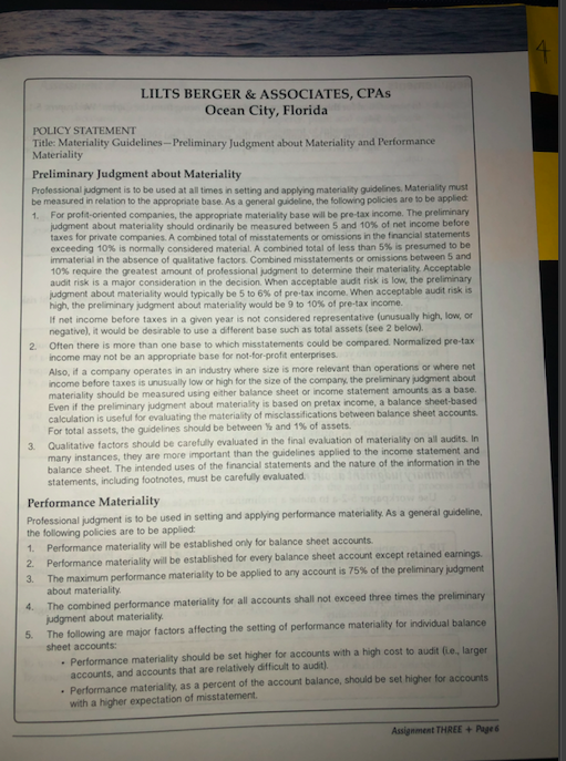 Using your preliminary analytics for Problem 4.56, identify each significant account and