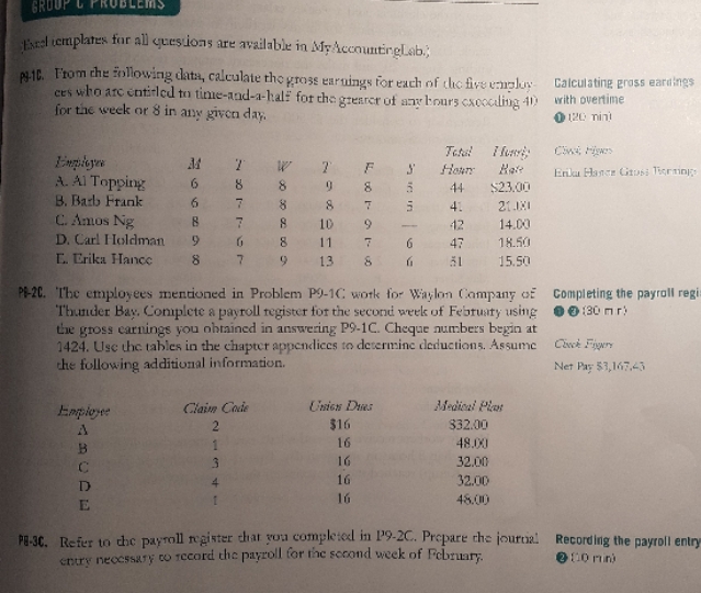 complete the payroll register ? and make a general journal GROUP RUBLEMS