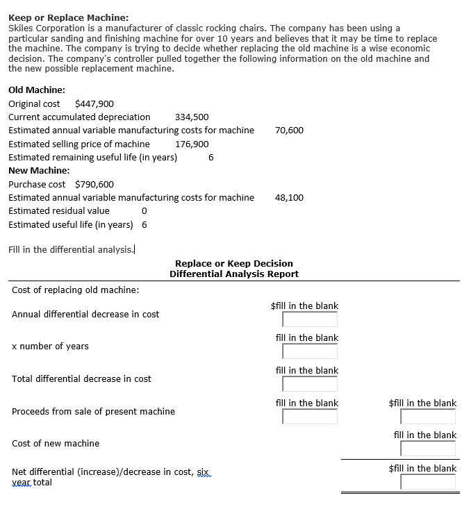 Keep or Replace Machine: Skiles Corporation is a manufacturer of classic rocking