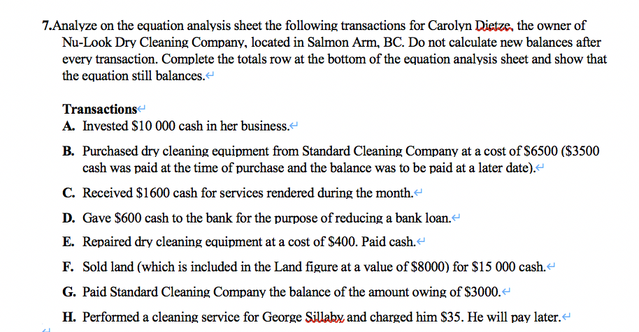 Please answer this question use the analysis sheet, thank you . 7.Analyze