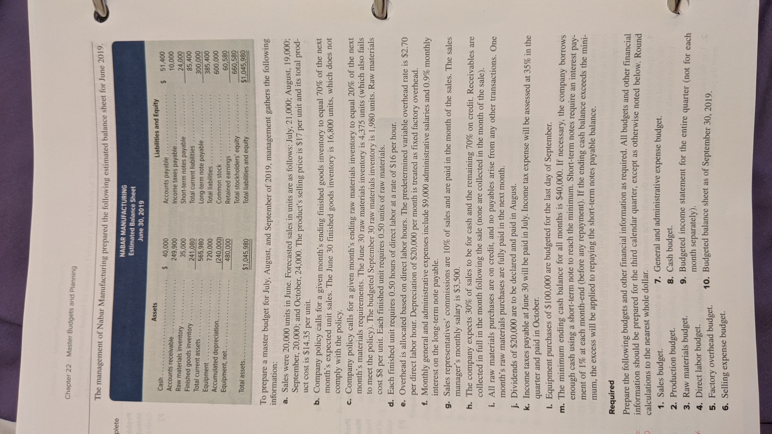 Master Budget Direct Labor Budget 2_ 1 Direct Labor Budget July August