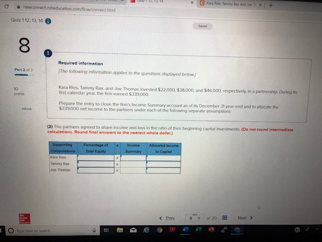 14 (i 7 Required information The following information applies to the questions