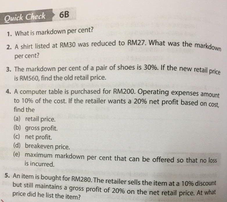 per cent? 3. The markdown per cent of a pair of shoes