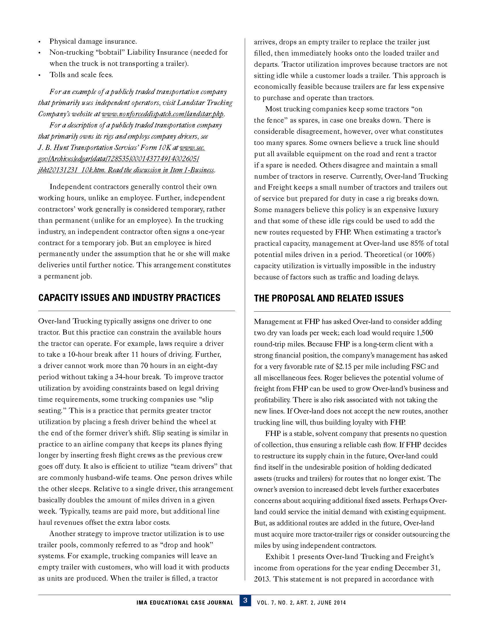 Decision section at the end of the case study to organize your