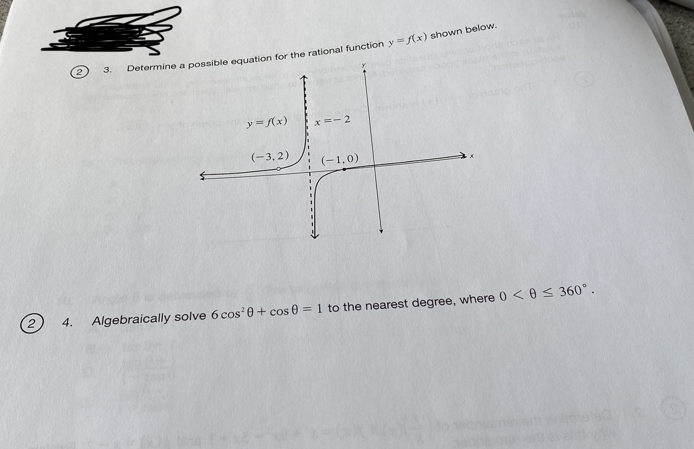 P.B # 3-4math 30-1 2 3. Determine a possible equation for the